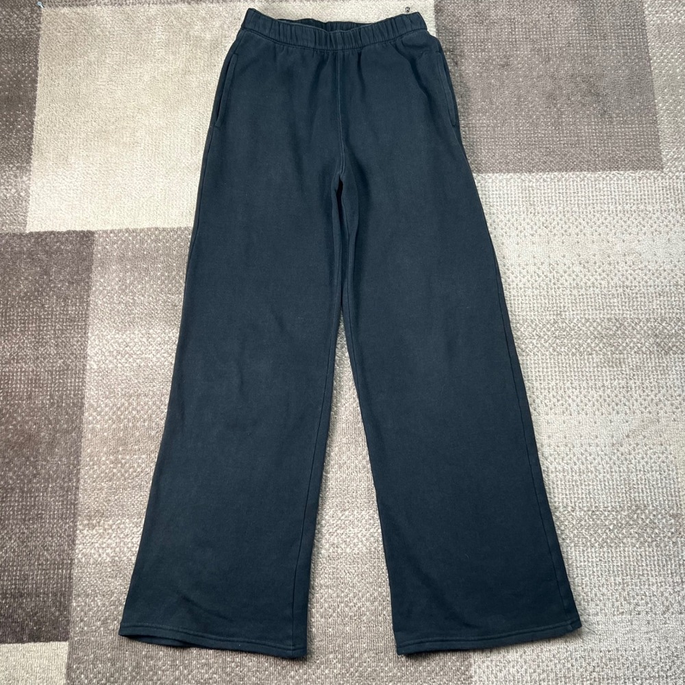 Hollister Ultra‎ High-Rise Wide Leg Sweatpants Black XS Cotton Blend Joggers